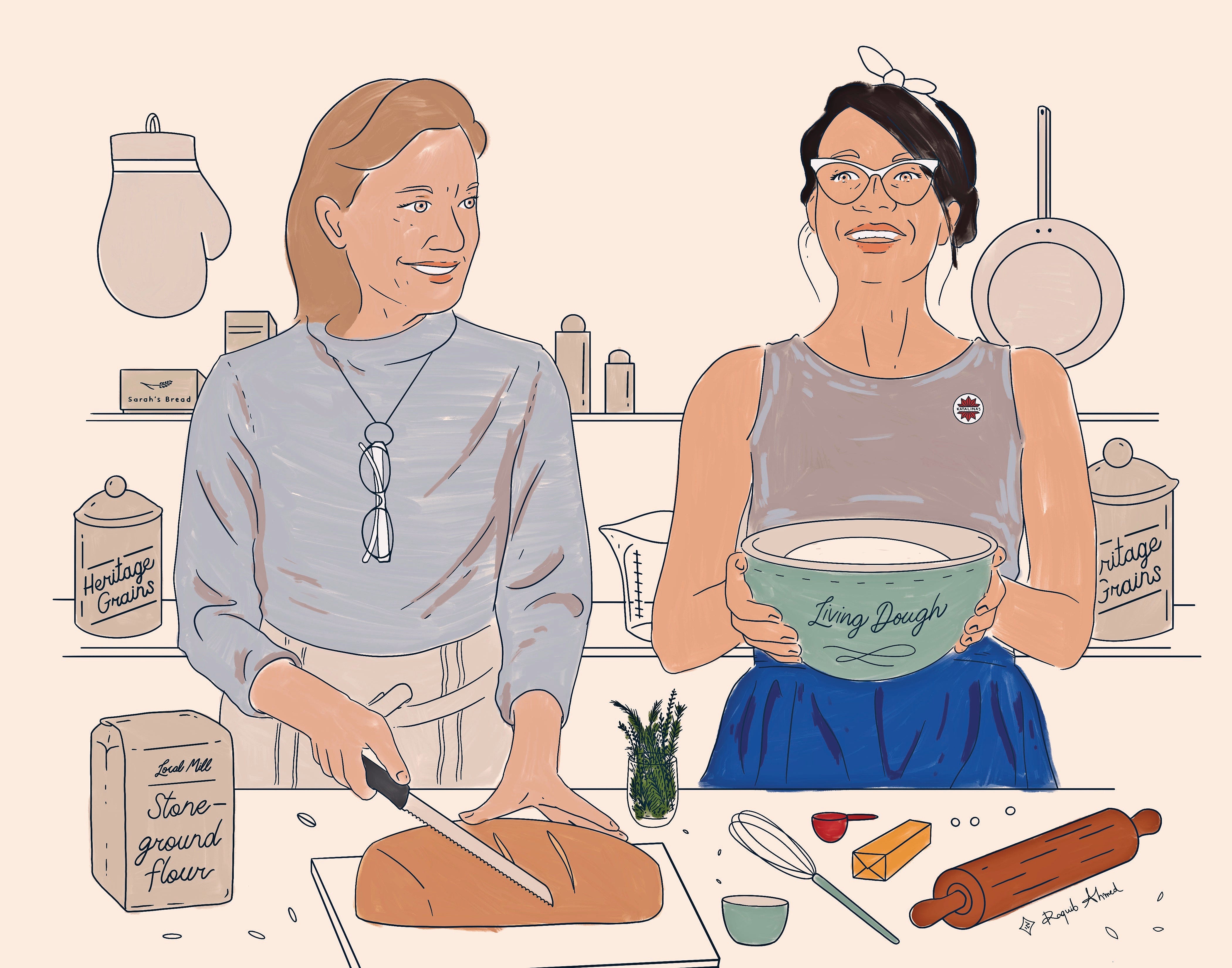 Master baker Sarah Black, left, and friend Kathleen Day, owner of Katalina’s Cafés
