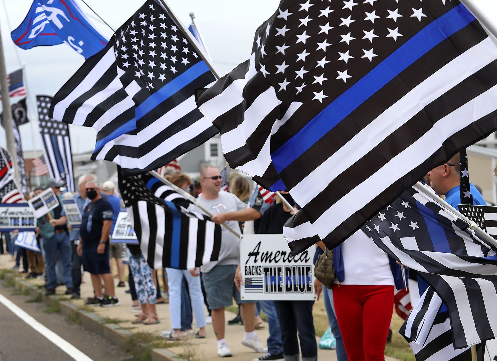 The thin blue line flag has become an increasingly divisive symbol